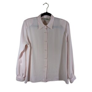Vintage Yves St. Clair Light Pink Button Down Blouse Size 12